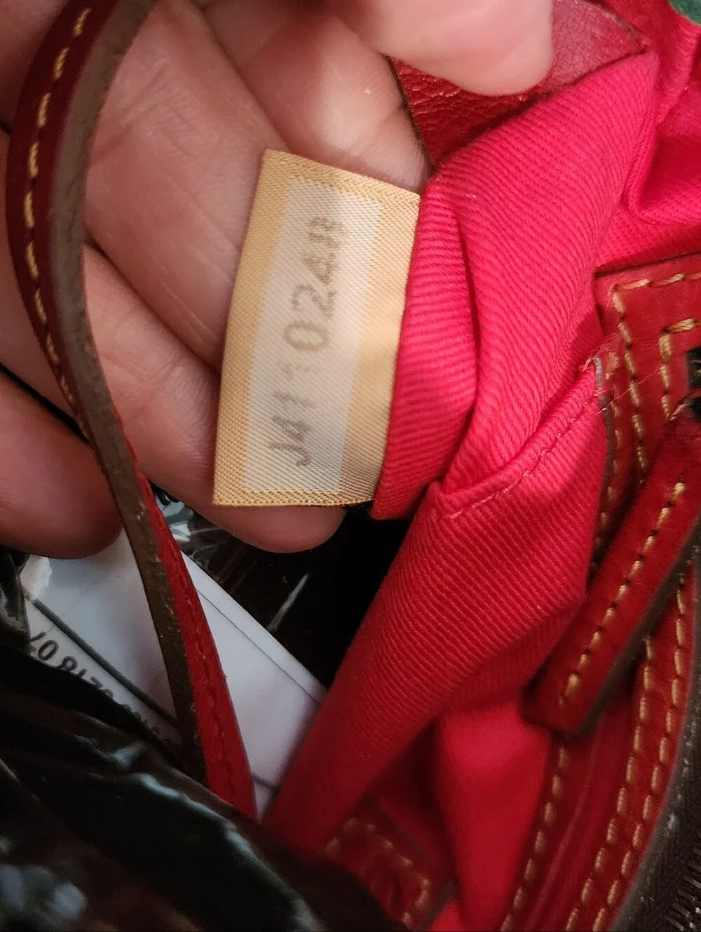 Dooney & Bourke Red Leather Satchel with Gold Hardware